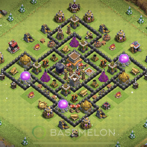 Town Hall Level 8 Trophy/Defense Base Design 2025, Max Levels, Anti Air, Layout #1163