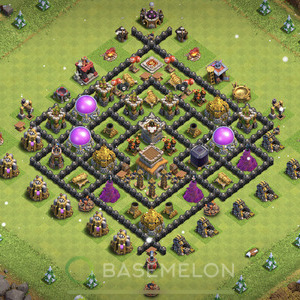 Town Hall Level 8 Farm Base Design, Anti Everything, Hybrid, Layout #117