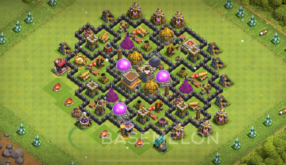 Town Hall Level 8 Farm Base Design 2025, Hybrid, Layout #1193