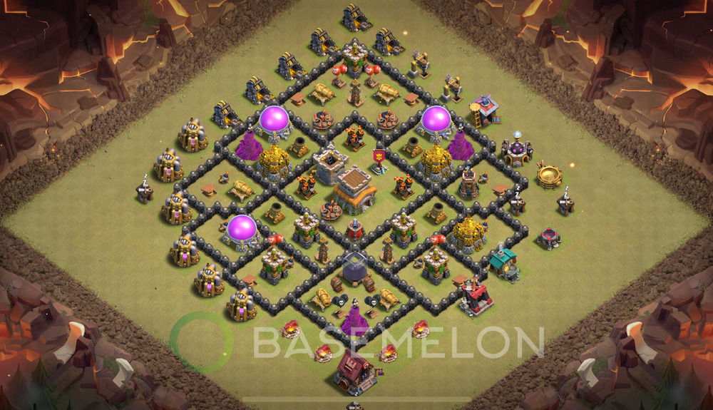 Town Hall Level 8 War Base Design 2025, Anti 3 Stars, Anti Everything, Layout #1305