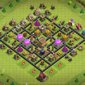 Town Hall Level 8 Farm Base Design 2025, Anti Everything, Hybrid, Layout #1312