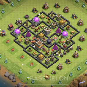 Town Hall Level 8 Farm Base Design 2025, Anti Everything, Hybrid, Layout #1353