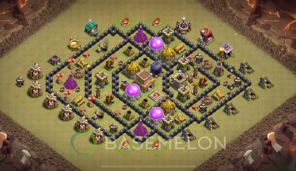 Town Hall Level 8 War Base Design 2025, Anti 3 Stars, Anti Everything, Layout #1412