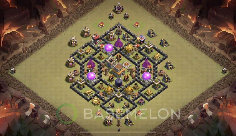 Town Hall Level 8 War Base Design 2025, Max Levels, Anti Everything, Layout #1480