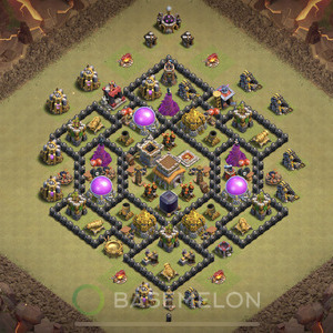 Town Hall Level 8 War Base Design 2025, Max Levels, Anti Everything, Layout #1480