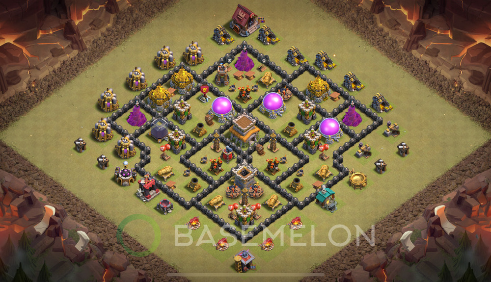 Town Hall Level 8 War Base Design 2025, Anti 3 Stars, Anti Everything, Layout #1486