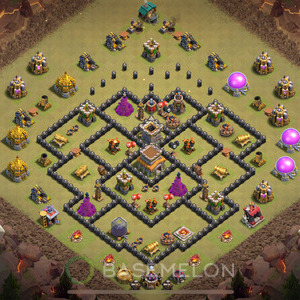 Town Hall Level 8 War Base Design 2025, Max Levels, Layout #1507