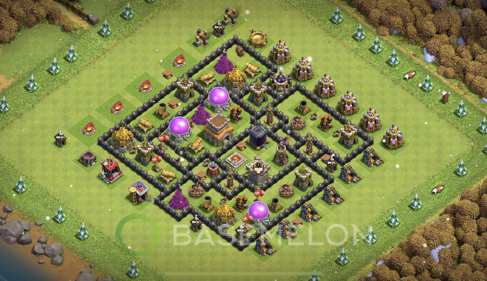 Town Hall Level 8 Farm Base Design 2025, Anti 3 Stars, Layout #1639
