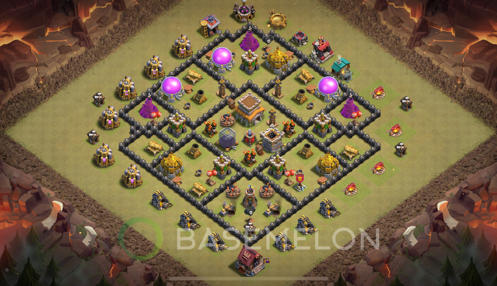 Town Hall Level 8 War Base Design 2025, Anti 2 Stars, Anti Everything, Layout #1643