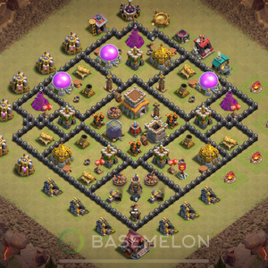 Town Hall Level 8 War Base Design 2025, Anti 2 Stars, Anti Everything, Layout #1643