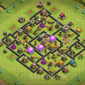 Town Hall Level 8 Trophy/Defense Base Design 2025, Anti 3 Stars, Anti Air, Layout #1647
