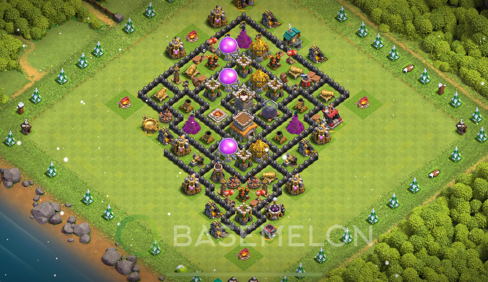 Town Hall Level 8 Trophy/Defense Base Design 2024, Anti Air, Hybrid, Layout #17