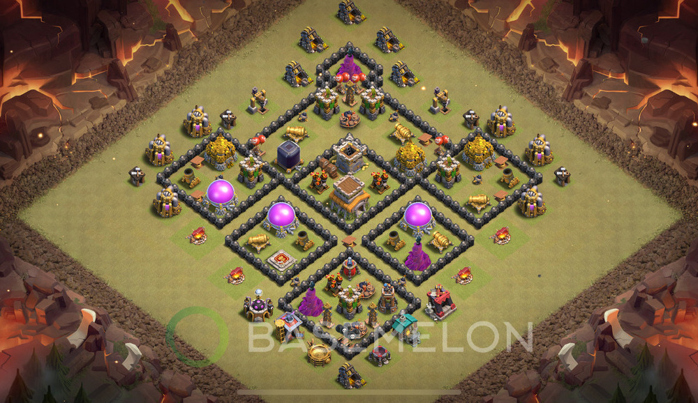 Town Hall Level 8 War Base Design 2025, Anti 2 Stars, Anti Everything, Layout #1770