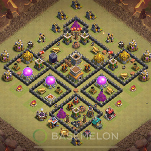 Town Hall Level 8 War Base Design 2025, Anti 2 Stars, Anti Everything, Layout #1770