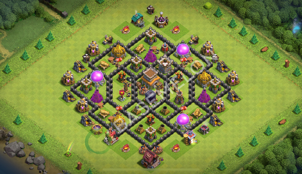 Aldea del Ayuntamiento Nivel 8 para Defensa, Anti 3 Estrellas, Híbrido Diseño 2025, #1786