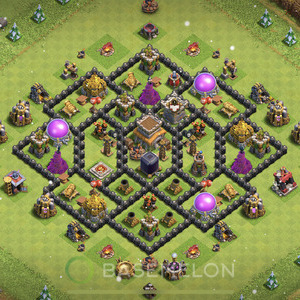 Town Hall Level 8 Trophy/Defense Base Design 2025, Anti 3 Stars, Hybrid, Layout #1786