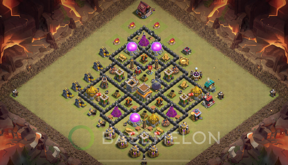 Town Hall Level 8 War Base Design 2025, Anti 3 Stars, Anti Everything, Layout #1892