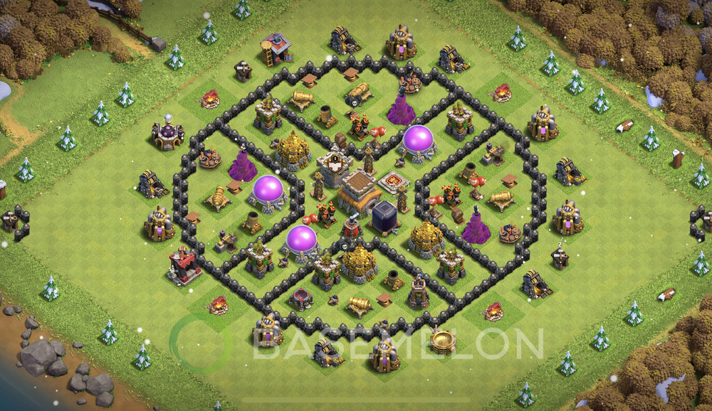 Aldea del Ayuntamiento Nivel 8 para Defensa, Anti 3 Estrellas, Híbrido Diseño 2025, #1909