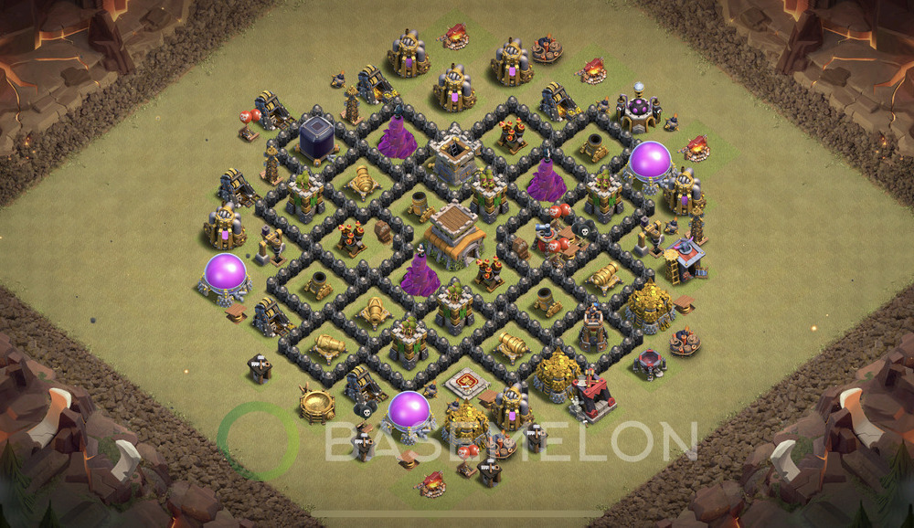 Hôtel de Ville Level 8 Guerre GDC Base  2025, Anti 2 Étoiles, Anti Tout, Village #1933
