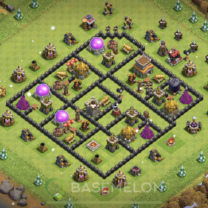 Town Hall Level 8 Trophy/Defense Base Design, Anti Everything, Hybrid, Layout #194