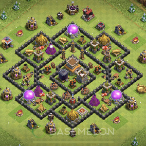 Town Hall Level 8 Farm Base Design 2025, Anti 3 Stars, Hybrid, Layout #1977