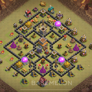 Town Hall Level 8 War Base Design 2025, Layout #1990