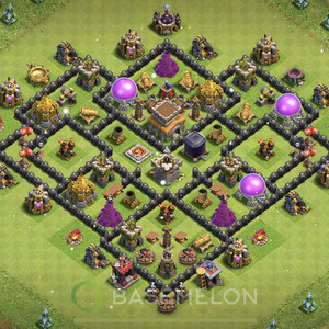 Town Hall Level 8 Trophy/Defense Base Design 2025, Anti 3 Stars, Anti Air, Layout #2023
