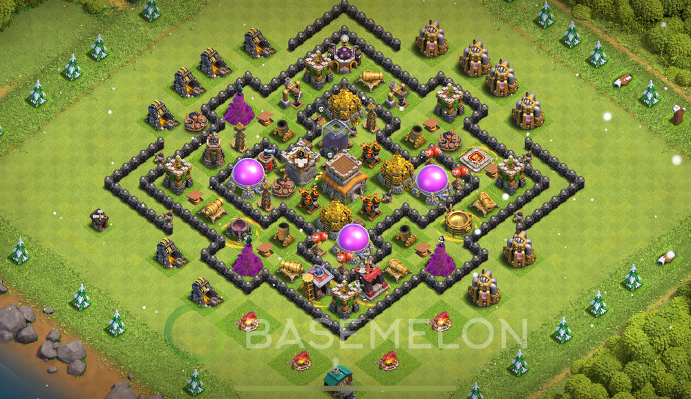 Town Hall Level 8 Farm Base Design 2025, Max Levels, Anti 3 Stars, Layout #2041