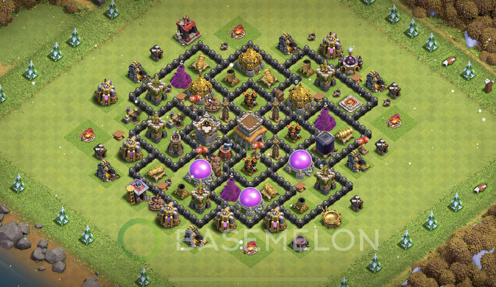 Hôtel de Ville Level 8 Trophées/Défense Base  2025, Imbattable, Village #2125