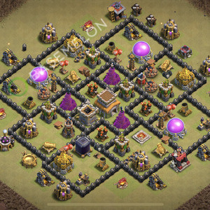 Town Hall Level 8 War Base Design 2025, Max Levels, Anti Everything, Layout #2136