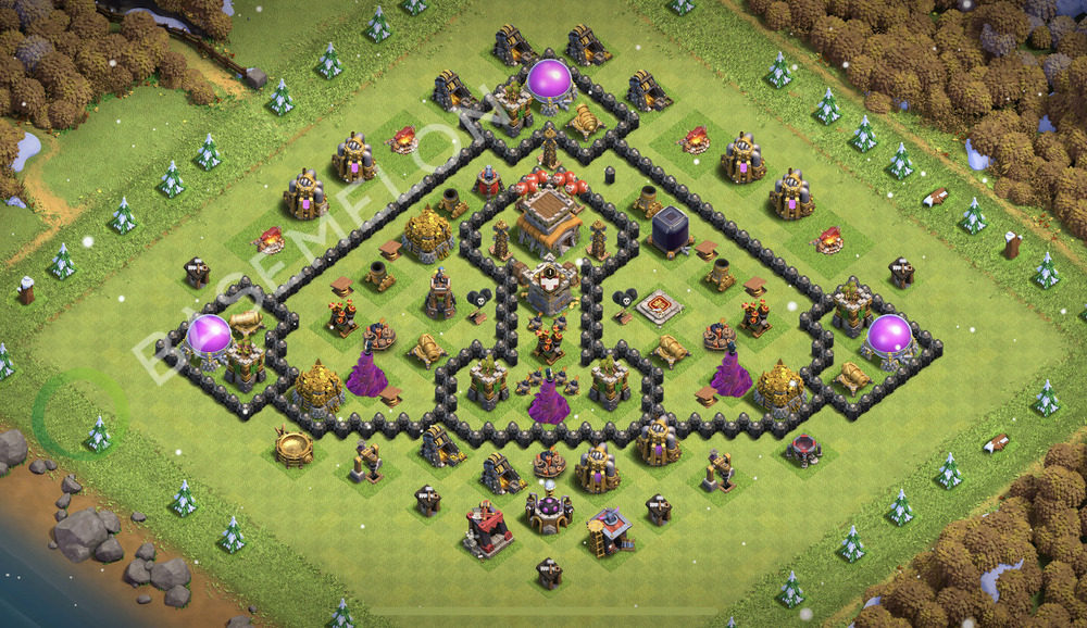Town Hall Level 8 Trophy/Defense Base Design 2025, Layout #2156
