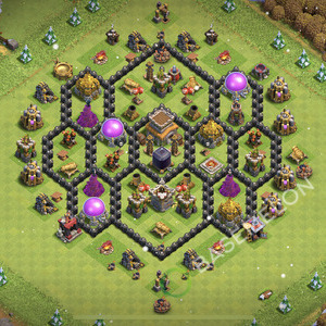 Town Hall Level 8 Farm Base Design 2025, Max Levels, Hybrid, Layout #2178