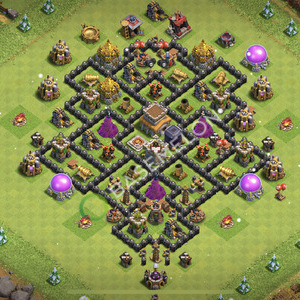 Town Hall Level 8 Trophy/Defense Base Design 2025, Anti Everything, Anti 3 Stars, Layout #2199