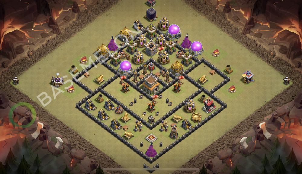 Town Hall Level 8 War Base Design 2025, Max Levels, Anti Everything, Layout #2249