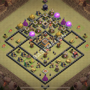 Town Hall Level 8 War Base Design 2025, Max Levels, Anti Everything, Layout #2249