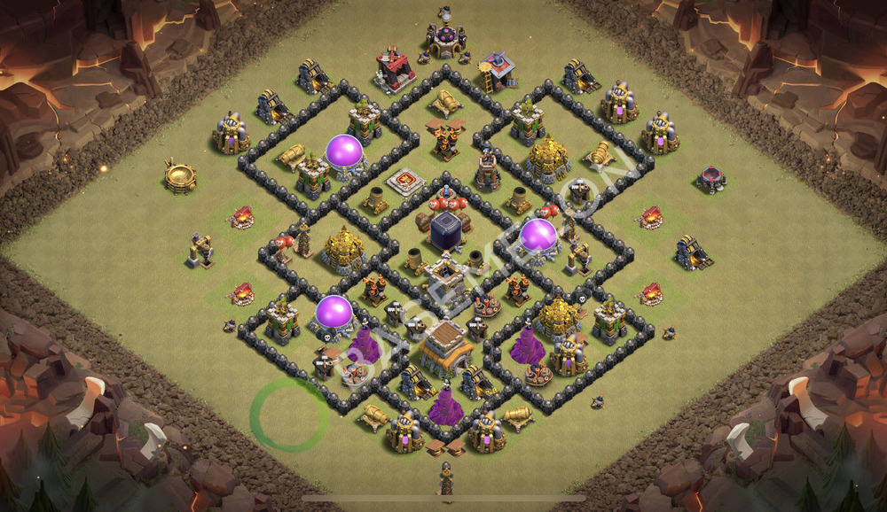Town Hall Level 8 War Base Design 2025, Anti 2 Stars, Layout #2250