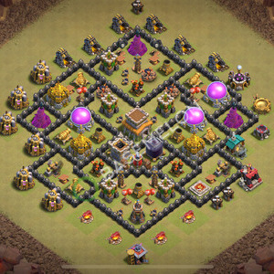 Town Hall Level 8 War Base Design 2025, Anti 3 Stars, Anti Everything, Layout #2254