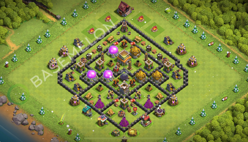 Town Hall Level 8 Farm Base Design 2025, Max Levels, Hybrid, Layout #2281