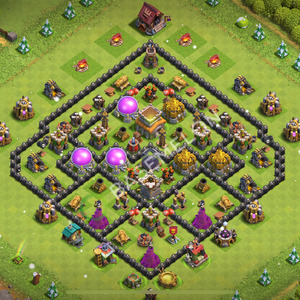 Town Hall Level 8 Farm Base Design 2025, Max Levels, Hybrid, Layout #2281