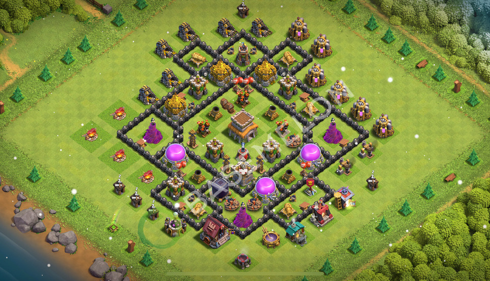 Aldea del Ayuntamiento Nivel 8 para Defensa, Anti 2 Estrellas, Anti Todo Diseño 2026, #2286