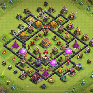 Town Hall Level 8 Trophy/Defense Base Design 2025, Anti 2 Stars, Anti Everything, Layout #2286