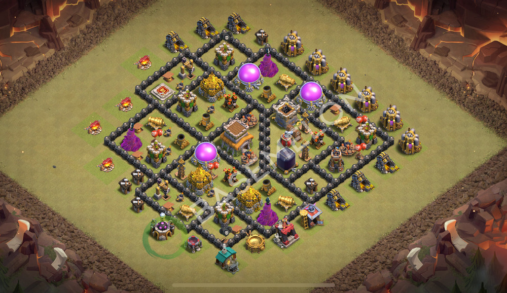 Rathaus Level 8 Krieg Base 2025, Anti 2 Sterne, Hybrid, Layout #2315