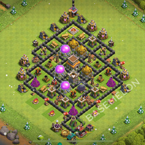 Town Hall Level 8 Farm Base Design 2025, Anti Everything, Hybrid, Layout #2365