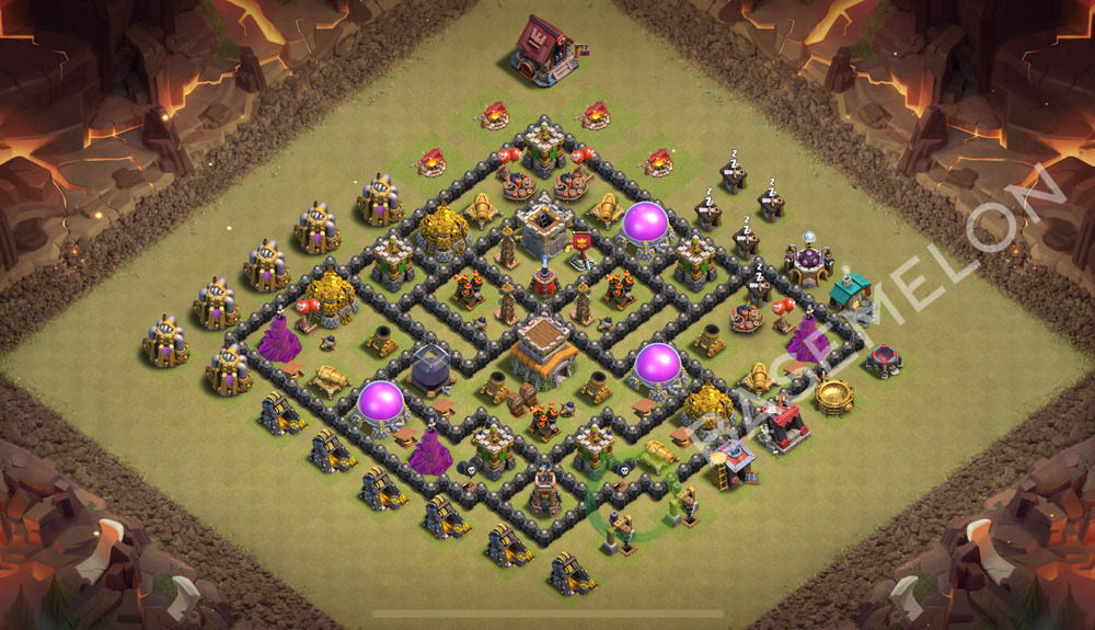 Town Hall Level 8 War Base Design 2025, Anti 2 Stars, Anti Everything, Layout #2381