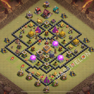 Town Hall Level 8 War Base Design 2025, Anti Air, Hybrid, Layout #2387