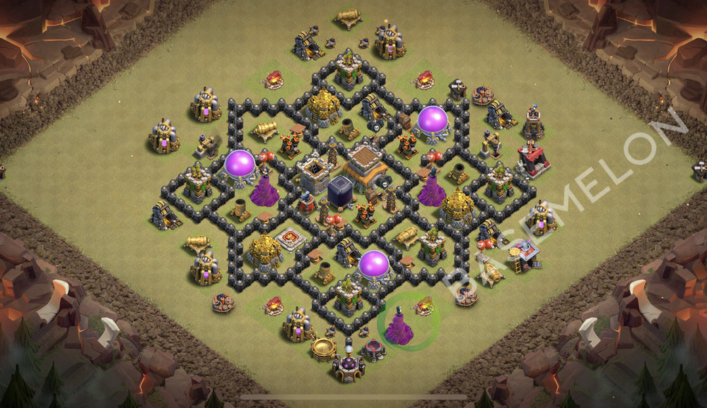 Aldea del Ayuntamiento Nivel 8 para Guerra, Anti 2 Estrellas, Híbrido Diseño 2026, #2503