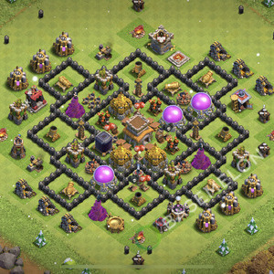 Town Hall Level 8 Farm Base Design 2026, Anti Everything, Hybrid, Layout #2583