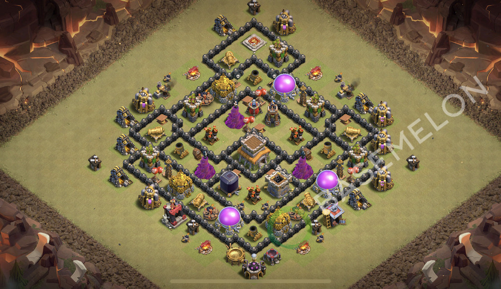 Town Hall Level 8 War Base Design 2026, Anti 3 Stars, Anti Air, Layout #2591
