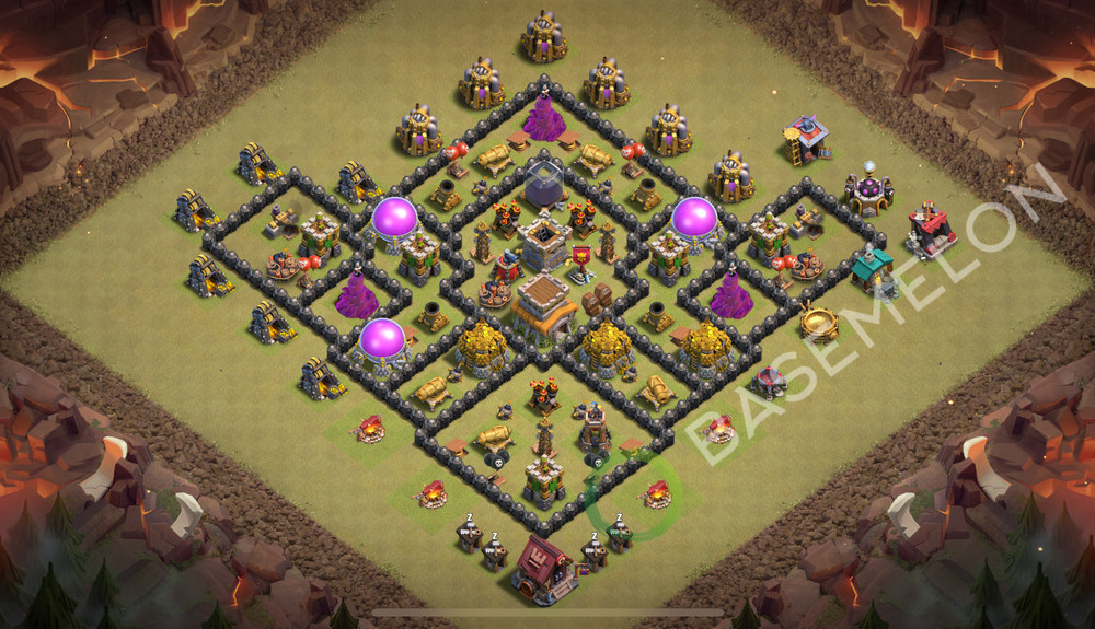 Town Hall Level 8 War Base Design 2026, Anti Air, Hybrid, Layout #2622