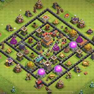 Town Hall Level 8 Trophy/Defense Base Design 2026, Anti 3 Stars, Anti Everything, Layout #2639